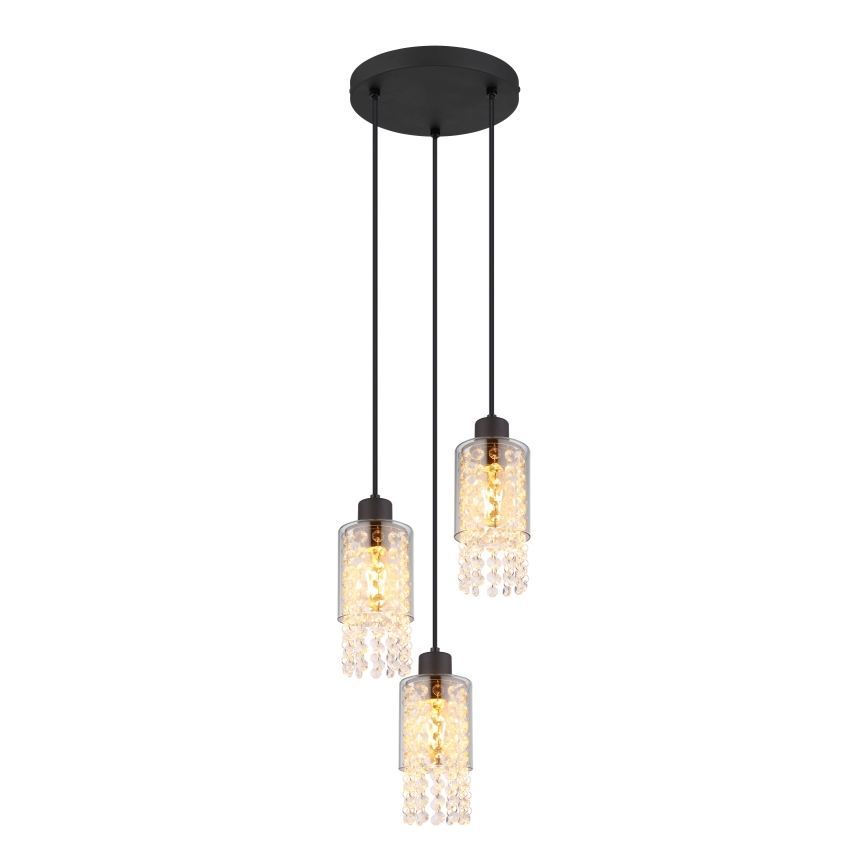 Globo - Підвісна люстра 3xE27/40W/230V діаметр 25 см чорний