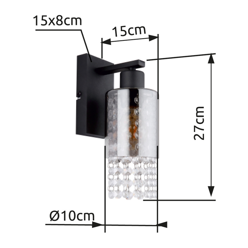 Globo - Настенная лампа 1xE27/40W/230V черный