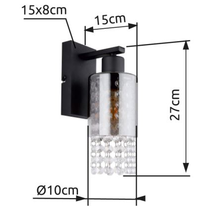 Globo - Настенная лампа 1xE27/40W/230V черный