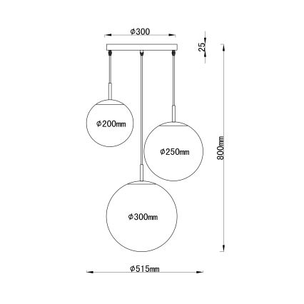 Globo - Підвісна люстра 3xE27/60W/230V