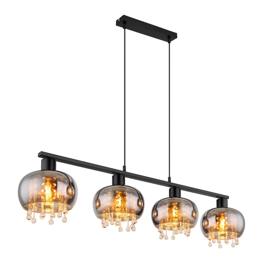 Globo - Підвісна люстра 4xE27/9W/230V чорний