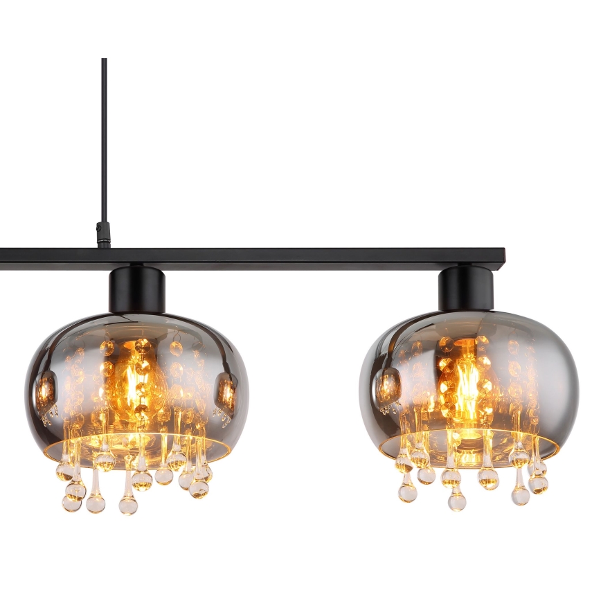 Globo - Підвісна люстра 4xE27/9W/230V чорний