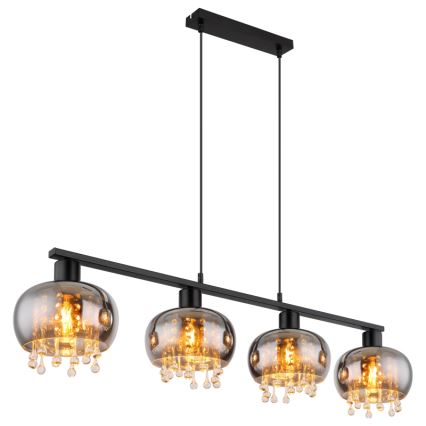 Globo - Підвісна люстра 4xE27/9W/230V чорний