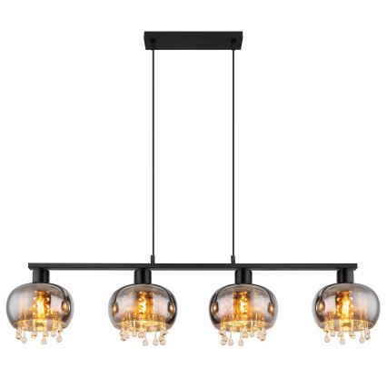 Globo - Підвісна люстра 4xE27/9W/230V чорний