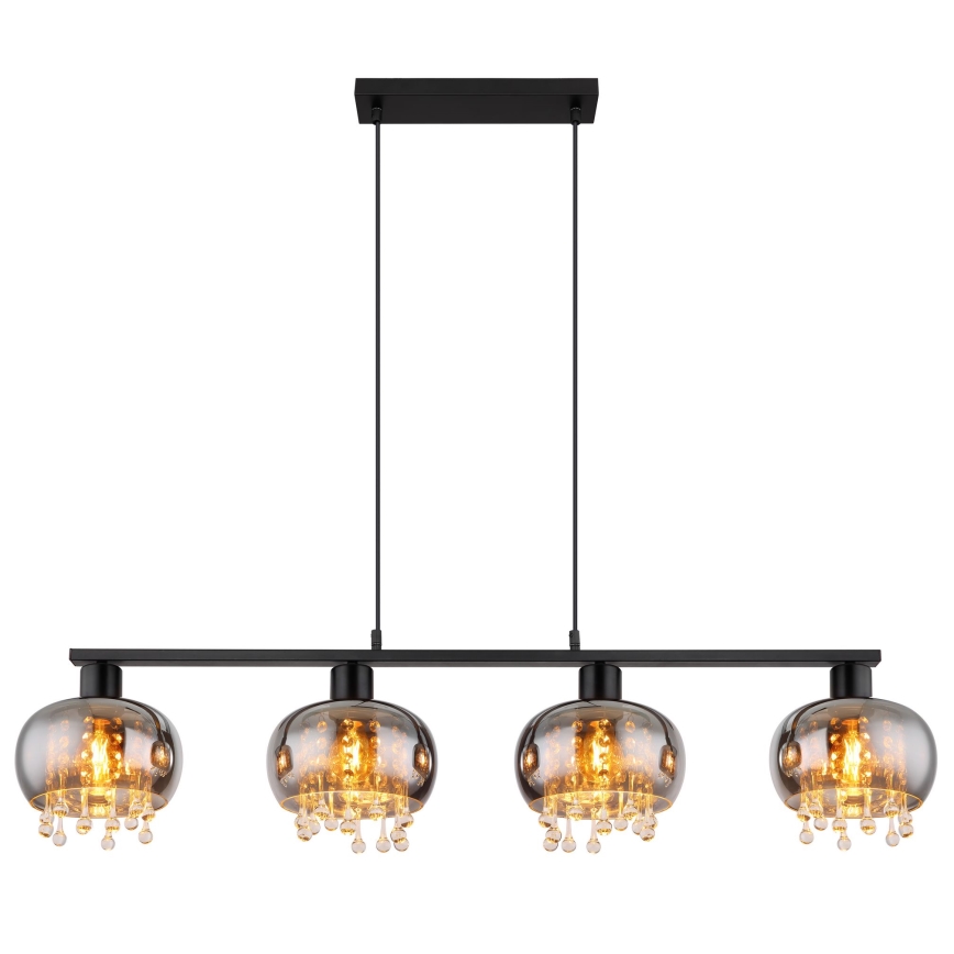 Globo - Підвісна люстра 4xE27/9W/230V чорний