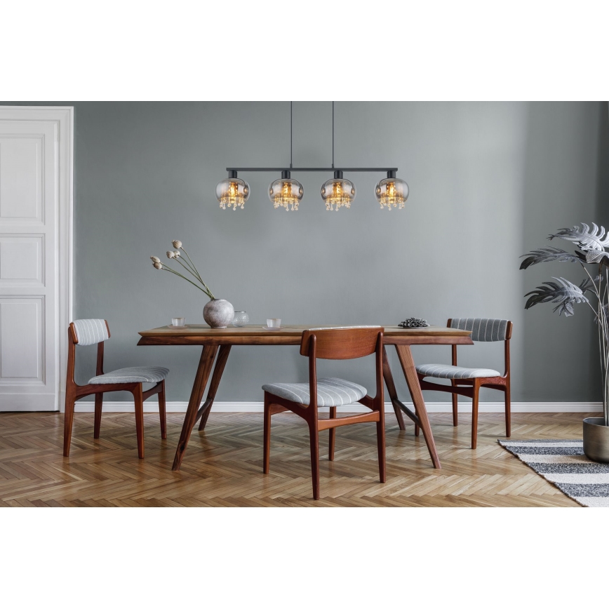 Globo - Подвесная люстра 4xE27/9W/230V черный