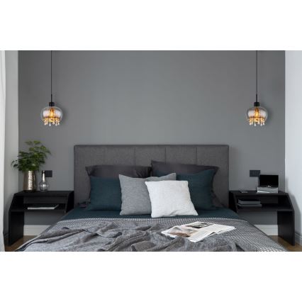 Globo - Підвісна люстра 1xE27/9W/230V діаметр 21 см чорний