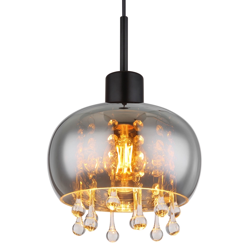 Globo - Підвісна люстра 1xE27/9W/230V діаметр 21 см чорний