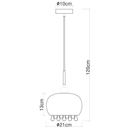 Globo - Подвесная люстра 1xE27/9W/230V диаметр 21 см черный