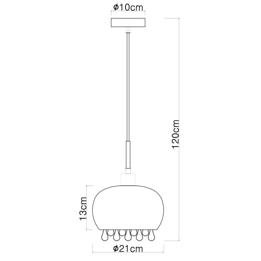 Globo - Подвесная люстра 1xE27/9W/230V диаметр 21 см черный