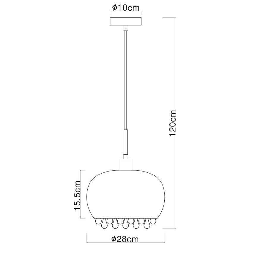Globo - Подвесная люстра 1xE27/9W/230V диаметр 28 см черный