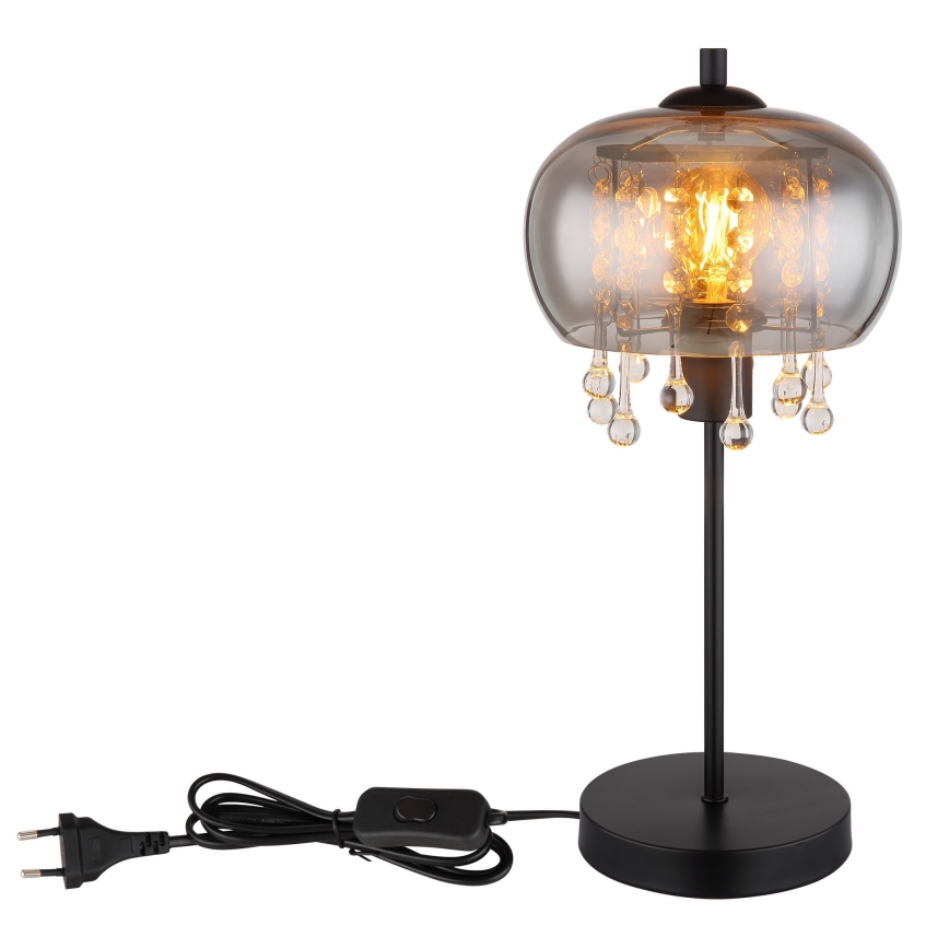 Globo - Настільна лампа 1xE27/6W/230V діаметр 21 см чорний