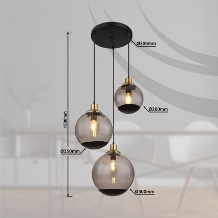 Globo - Підвісна люстра 3xE27/40W/230V