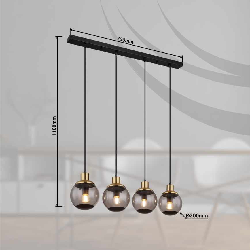 Globo - Підвісна люстра 4xE27/25W/230V
