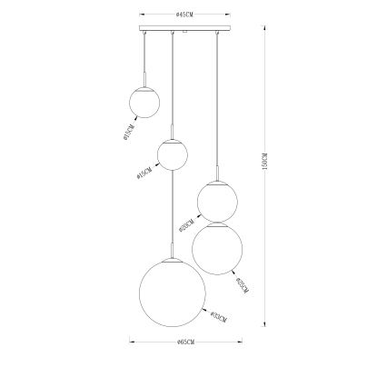 Globo - Подвесная люстра 5xE27/40W/230V диаметр 65 см