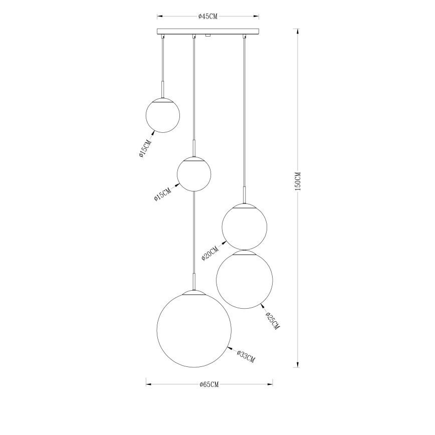 Globo - Подвесная люстра 5xE27/40W/230V диаметр 65 см
