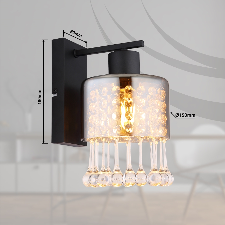 Globo - Настенная лампа 1xE27/60W/230V черный