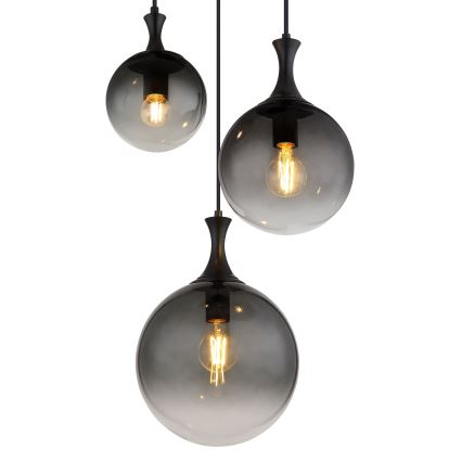 Globo - Підвісна люстра 3xE27/10W/230V діаметр 48 см чорний