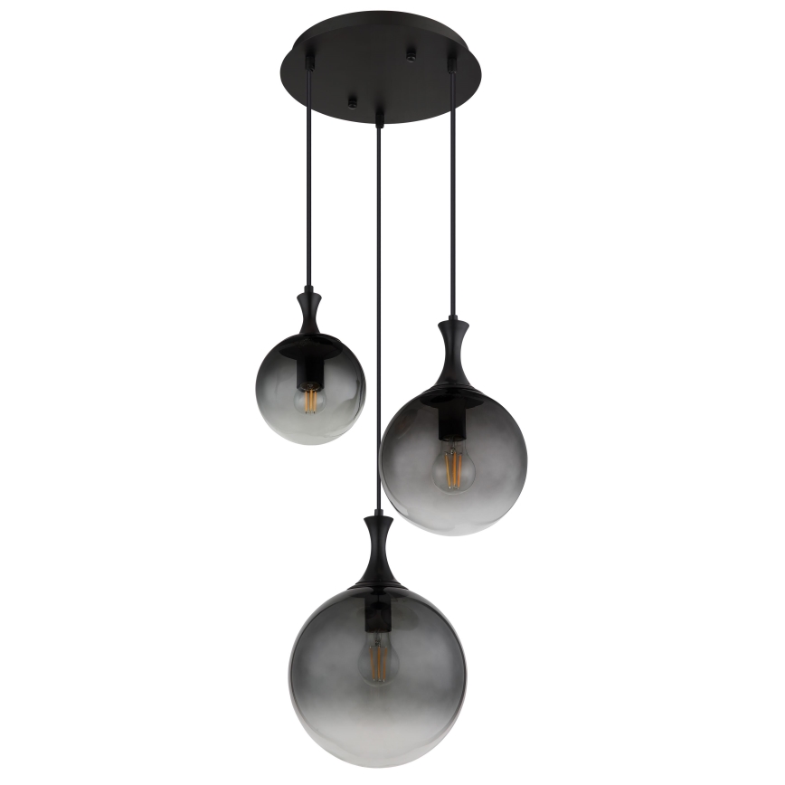 Globo - Підвісна люстра 3xE27/10W/230V діаметр 48 см чорний