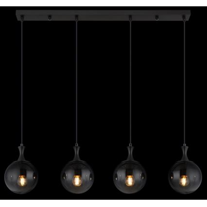 Globo - Підвісна люстра 4xE27/10W/230V чорний
