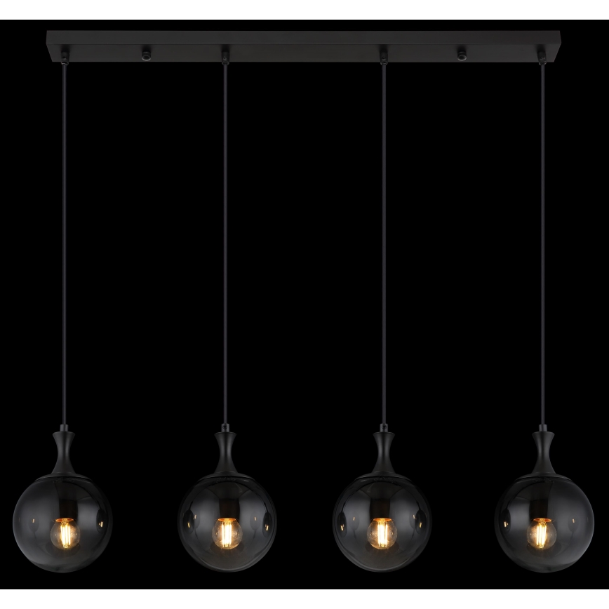 Globo - Підвісна люстра 4xE27/10W/230V чорний