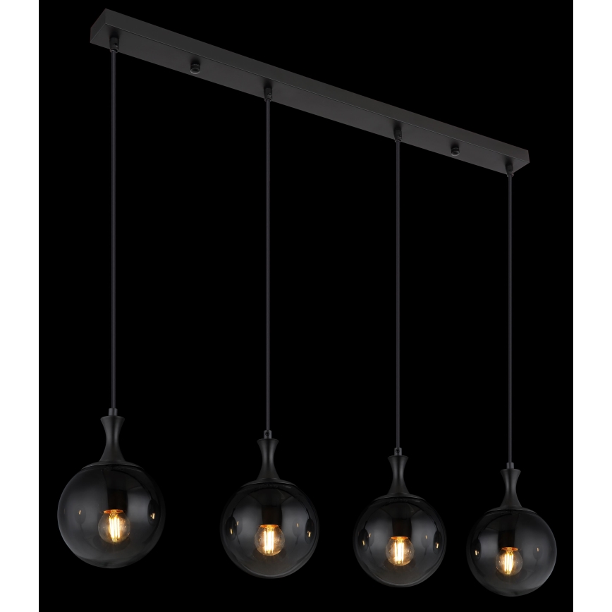 Globo - Підвісна люстра 4xE27/10W/230V чорний