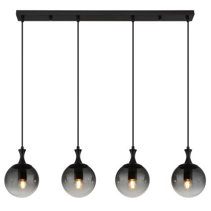 Globo - Підвісна люстра 4xE27/10W/230V чорний