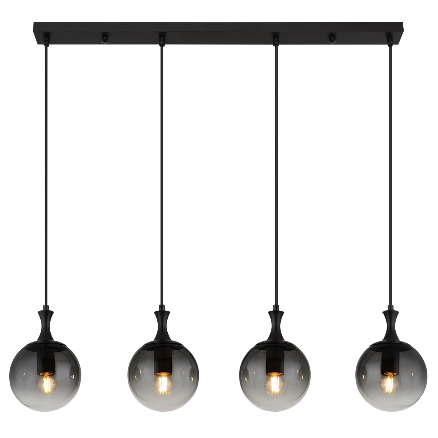 Globo - Підвісна люстра 4xE27/10W/230V чорний