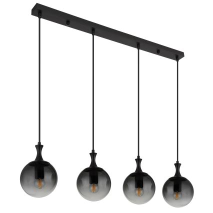Globo - Підвісна люстра 4xE27/10W/230V чорний
