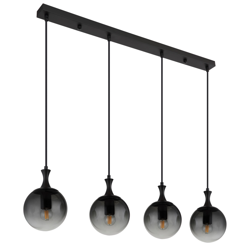 Globo - Підвісна люстра 4xE27/10W/230V чорний