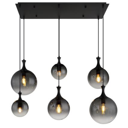Globo - Підвісна люстра 6xE27/10W/230V чорний