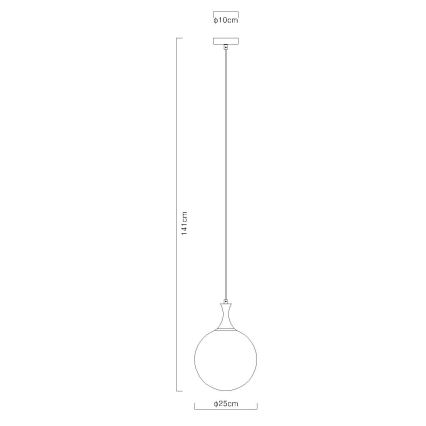 Globo - Подвесная люстра 1xE27/10W/230V диаметр 25 см черный