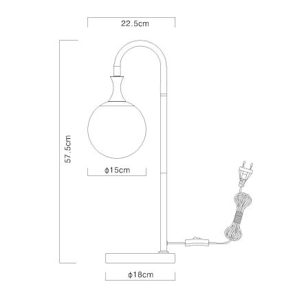 Globo - Настольная лампа 1xE27/10W/230V черный
