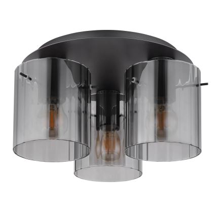 Globo - Стельовий світильник 3xE27/40W/230V діаметр 37 см сірий
