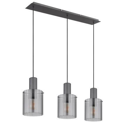 Globo - Подвесная люстра 3xE27/40W/230V серый