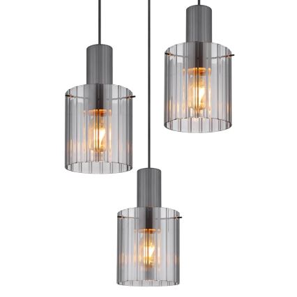 Globo - Підвісна люстра 3xE27/40W/230V діаметр 48 см сірий