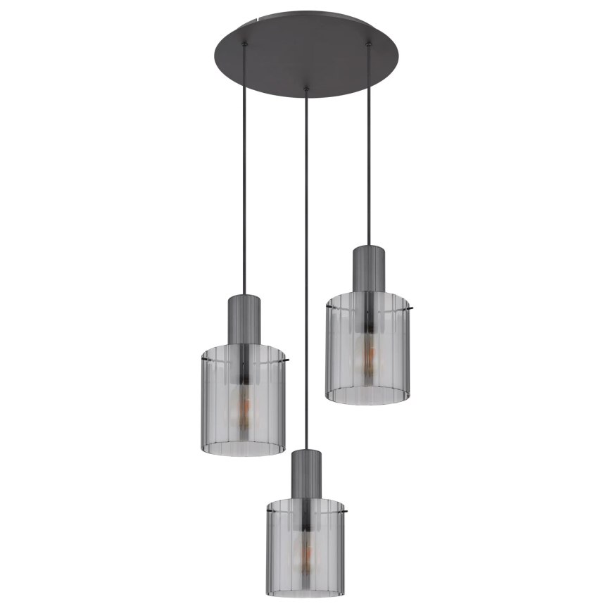 Globo - Подвесная люстра 3xE27/40W/230V диаметр 48 см серый