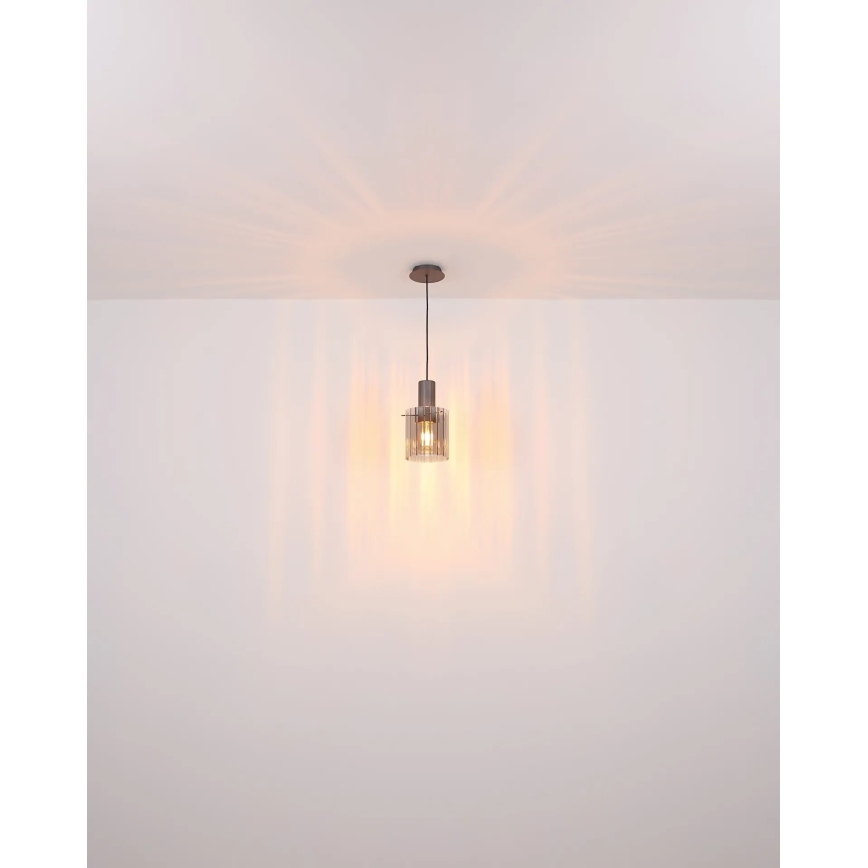 Globo - Підвісна люстра 1xE27/40W/230V діаметр 18 см коричневий