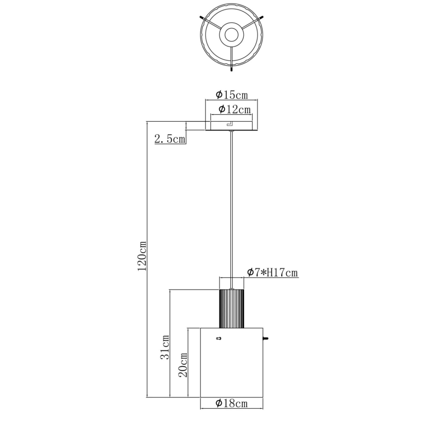 Globo - Підвісна люстра 1xE27/40W/230V діаметр 18 см коричневий