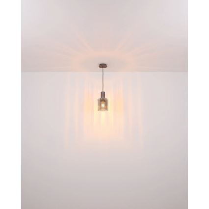 Globo - Подвесная люстра 1xE27/40W/230V диаметр 18 см коричневый
