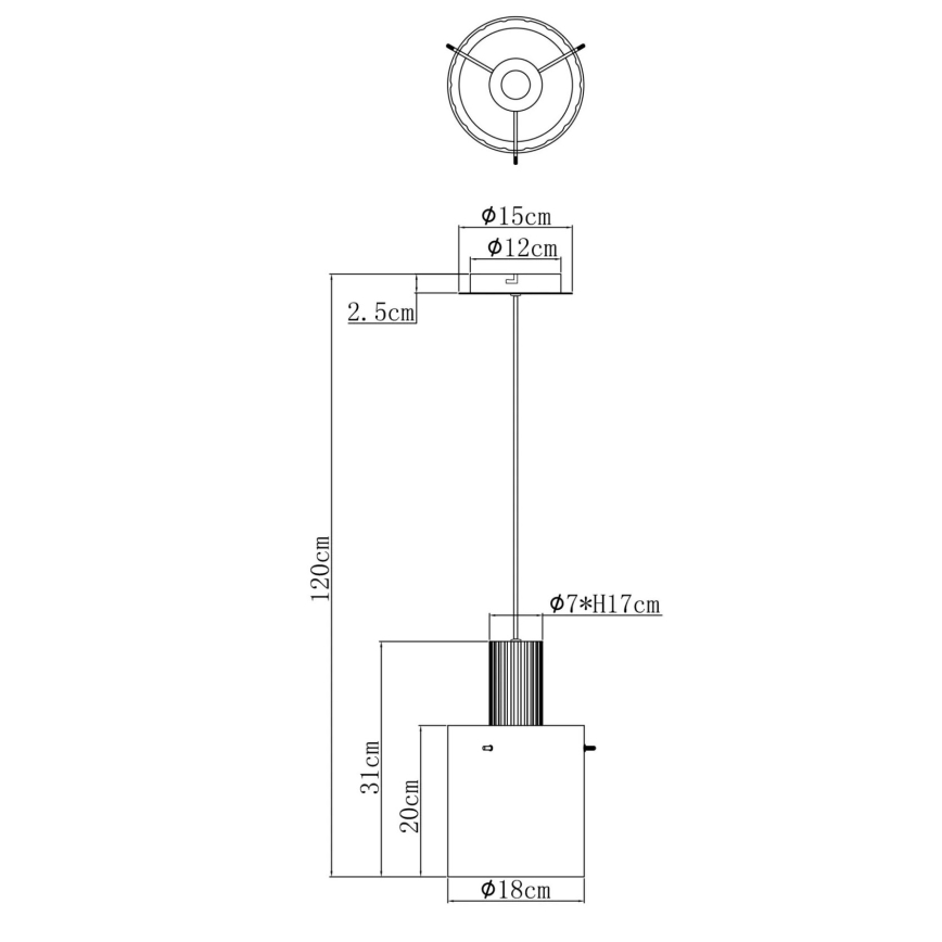Globo - Підвісна люстра 1xE27/40W/230V діаметр 18 см білий