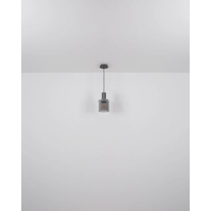 Globo - Підвісна люстра 1xE27/40W/230V діаметр 18 см сірий