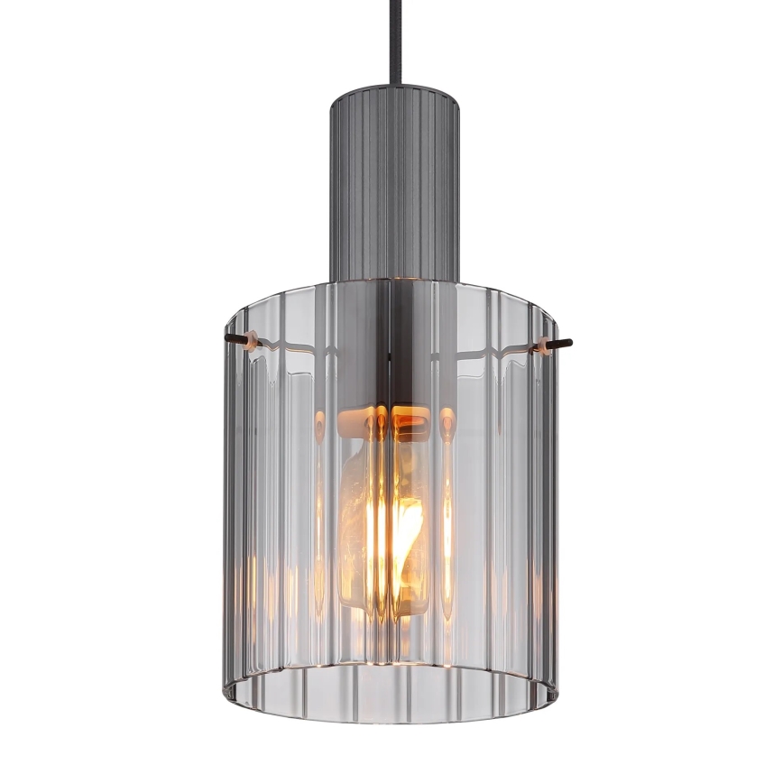 Globo - Підвісна люстра 1xE27/40W/230V діаметр 18 см сірий