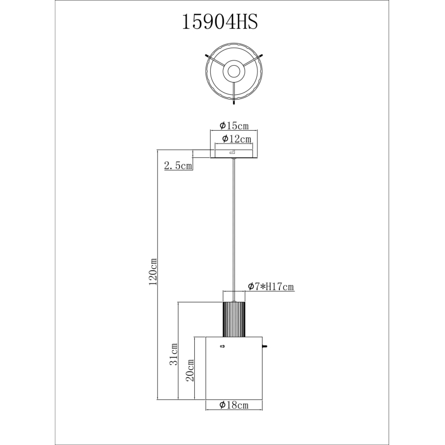 Globo - Підвісна люстра 1xE27/40W/230V діаметр 18 см сірий