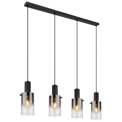 Globo - Підвісна люстра 4xE27/40W/230V чорний