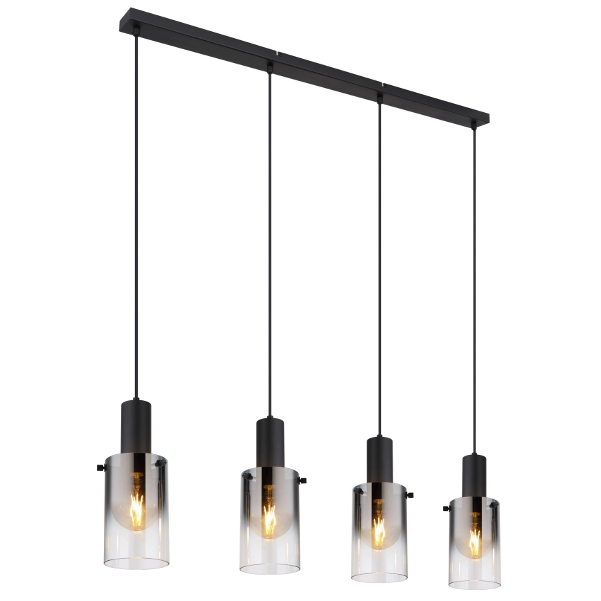 Globo - Підвісна люстра 4xE27/40W/230V чорний