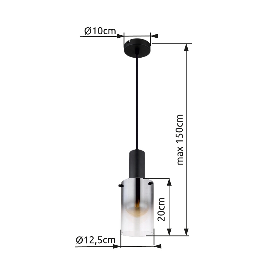 Globo - Підвісна люстра 1xE27/40W/230V діаметр 12,5 см чорний