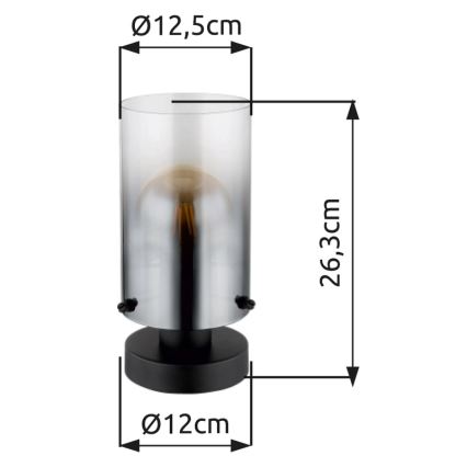 Globo - Настольная лампа 1xE27/40W/230V диаметр 12,5 см черный