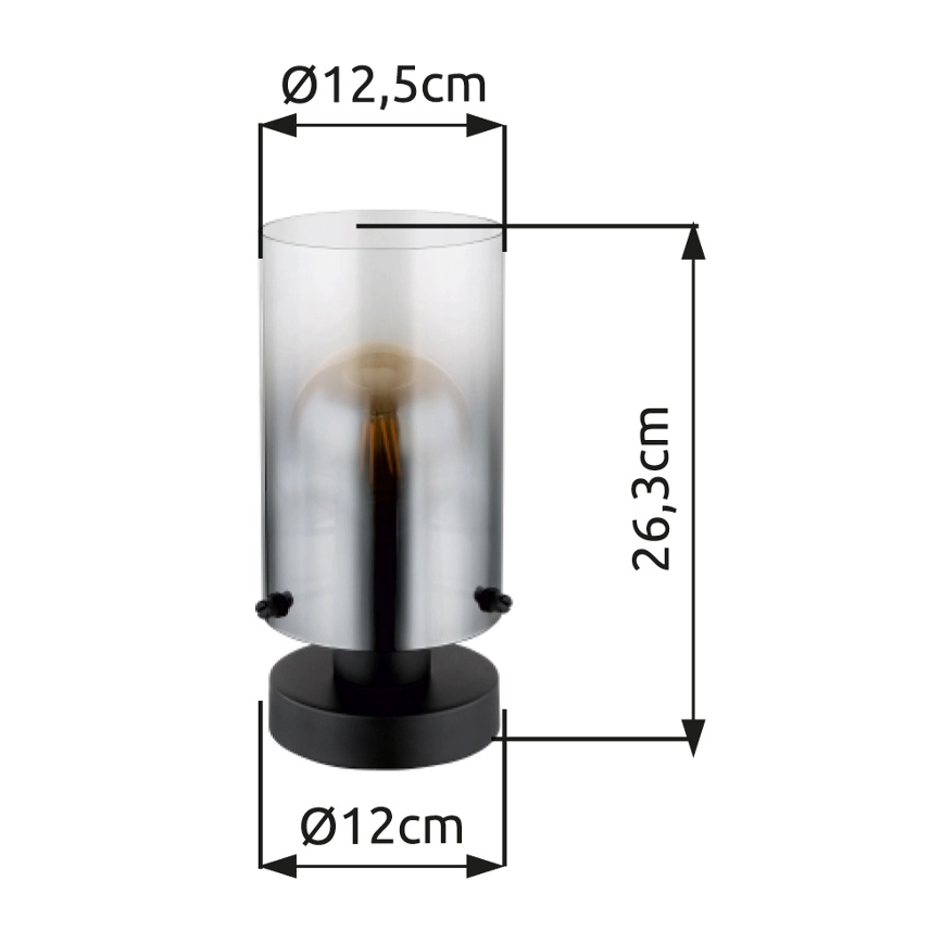 Globo - Настольная лампа 1xE27/40W/230V диаметр 12,5 см черный