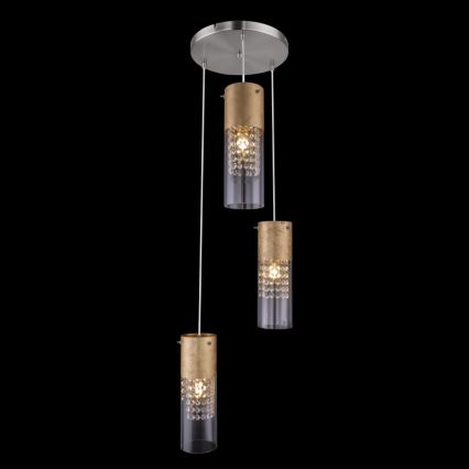Globo - Подвесная люстра 3xE27/60W/230V диаметр 30 см золотистый
